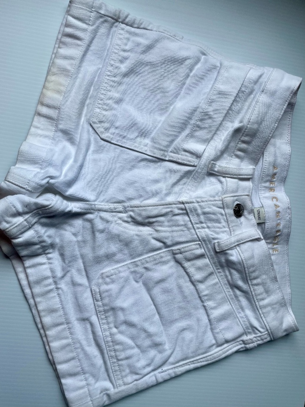 American Eagle Outfitters Strigid Women's Denim Shorts, White, Size 00